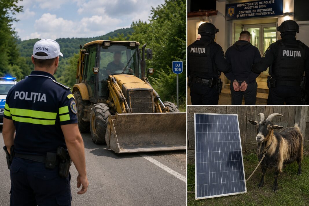 Prada neobișnuită a unor hoți din Sibiu: Au dat atacul într-o gospodărie și au fugit cu un panou fotovoltaic și o capră Prada neobișnuită a unor hoți din Sibiu: Au dat atacul într-o gospodărie și au fugit cu un panou fotovoltaic și o capră