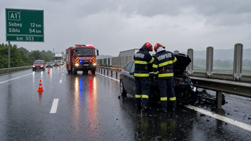 Accident violent pe autostradă, în zona Sebeș: Trafic dat peste cap și mobilizare de forțe după un impact periculos! Accident violent pe autostradă, în zona Sebeș: Trafic dat peste cap și mobilizare de forțe după un impact periculos!