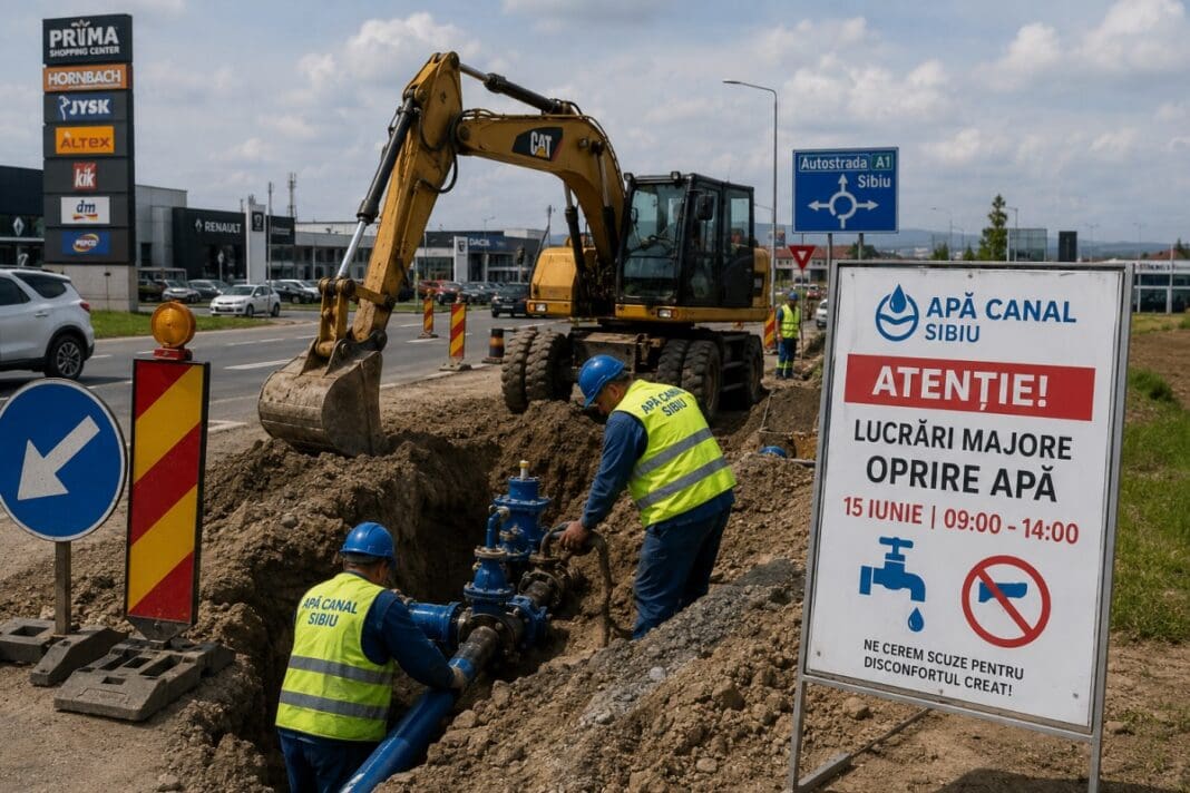 Alertă majoră de la Apă Canal Sibiu! Luni se oprește apa pe o arteră principală și în două localități: Lista zonelor afectate Alertă majoră de la Apă Canal Sibiu! Luni se oprește apa pe o arteră principală și în două localități: Lista zonelor afectate