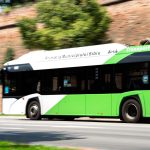 Autobuz verde Tursib circulând prin Sibiu
