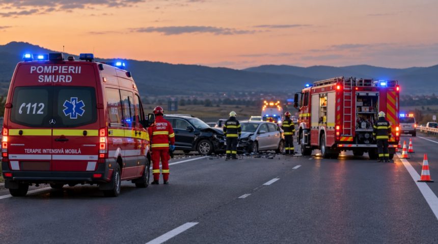 Echipaje SMURD intervin la accident rutier pe autostradă