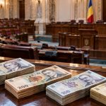 Teancuri de bancnote românești în sala Parlamentului