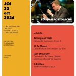 Afiș concert simfonic cu dirijorul Bogdan Postolache