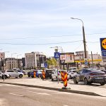 Trafic aglomerat lângă Lidl și Kaufland în Sibiu